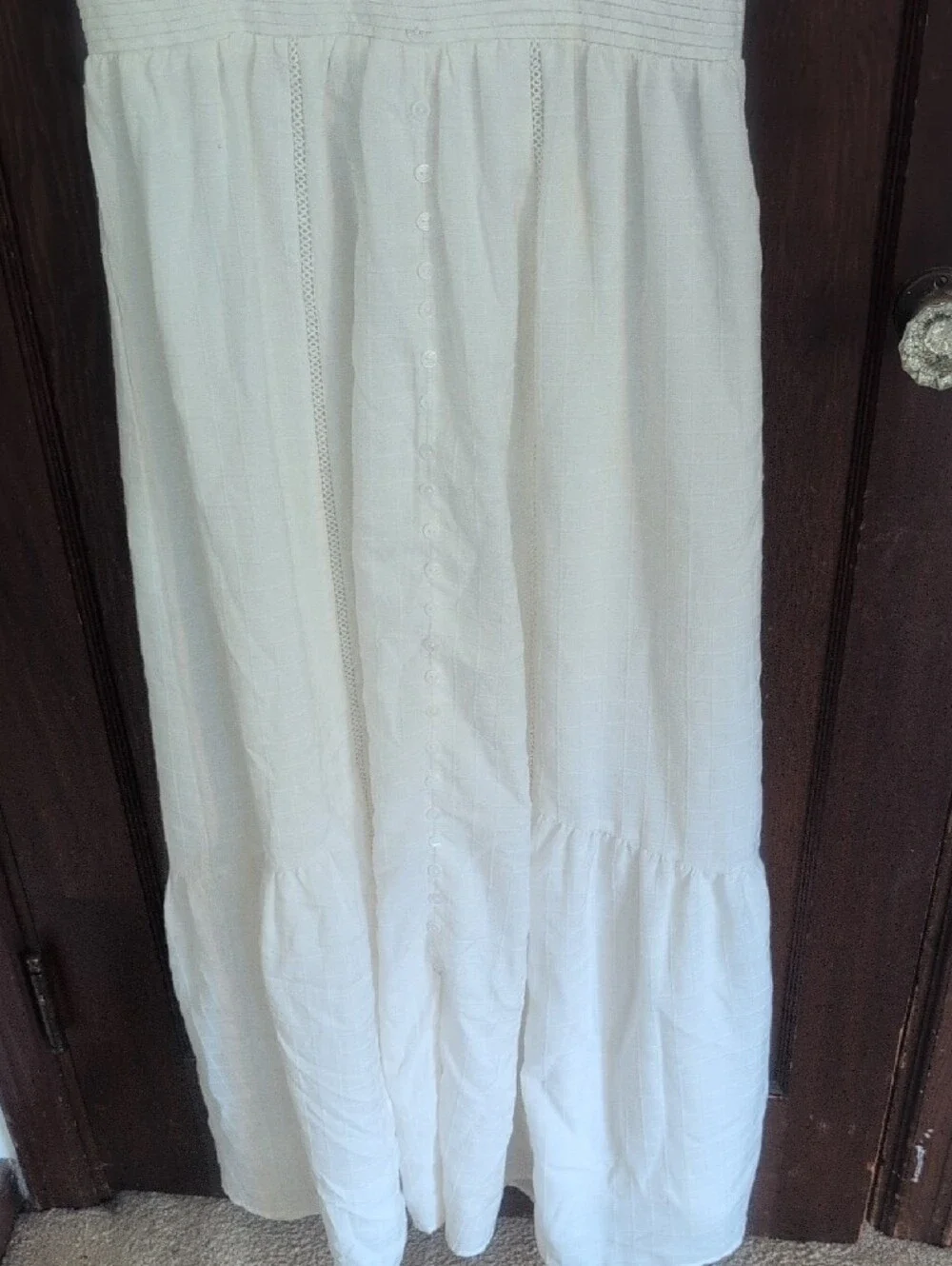 Arbor White V-Neck Tiered Maxi Dress - Picture 6 of 10